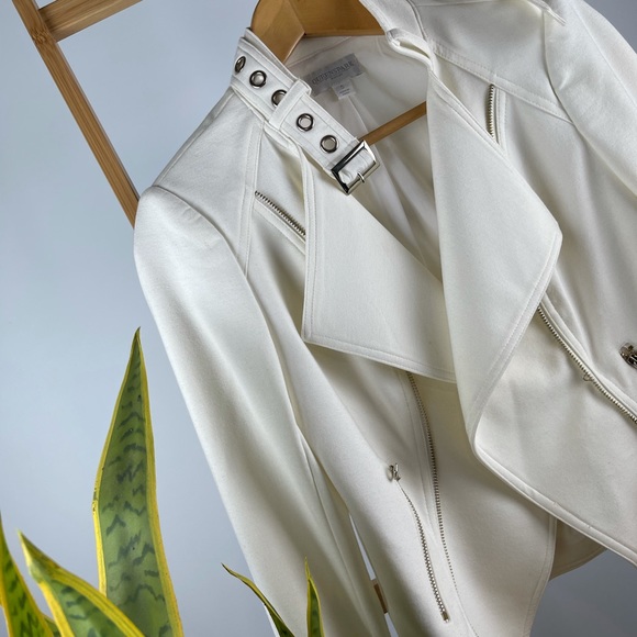 Vintage Queenspark White Bikers Jacket - Size S - Picture 3 of 12